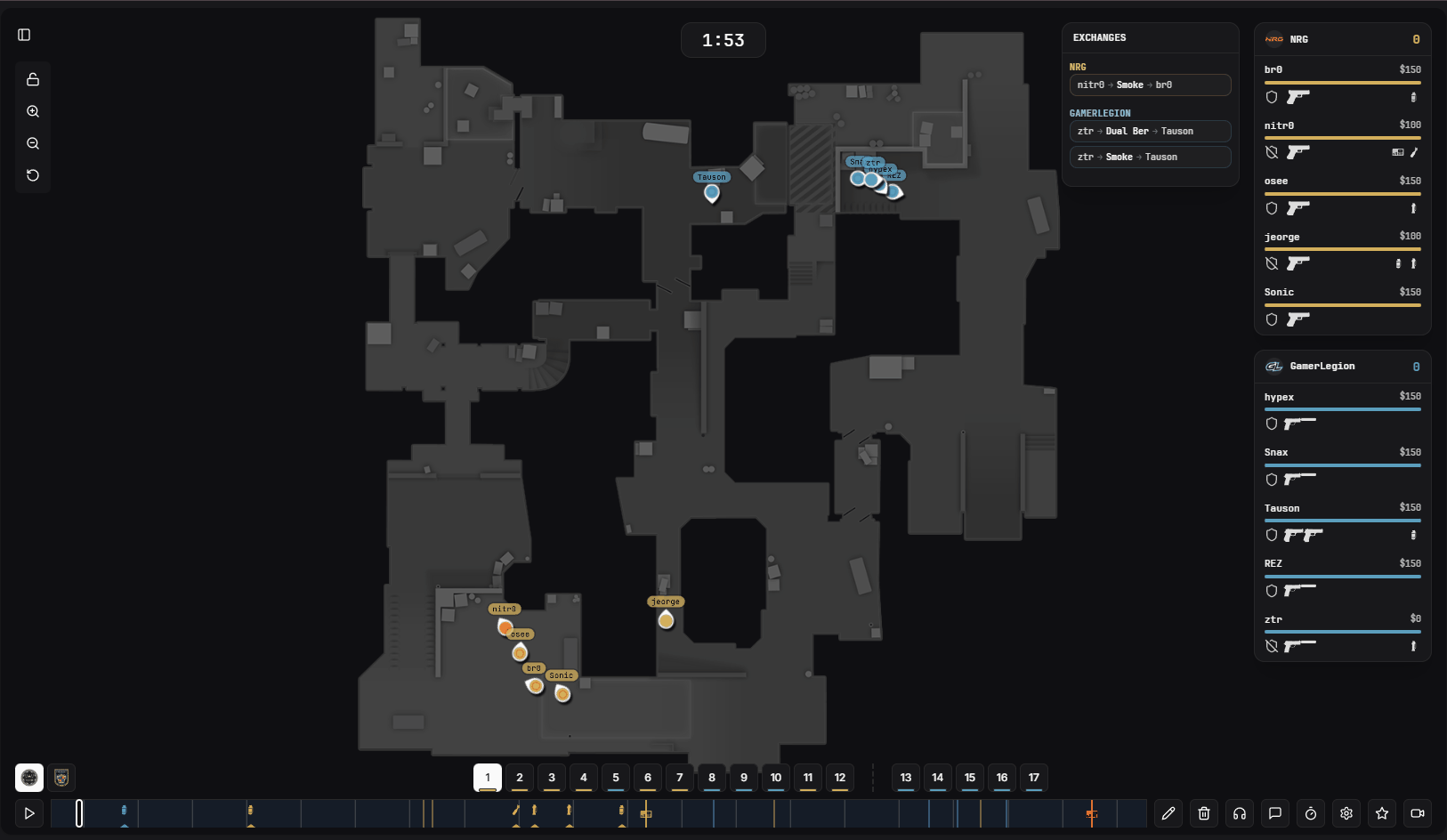 2D viewer top-down view of a round