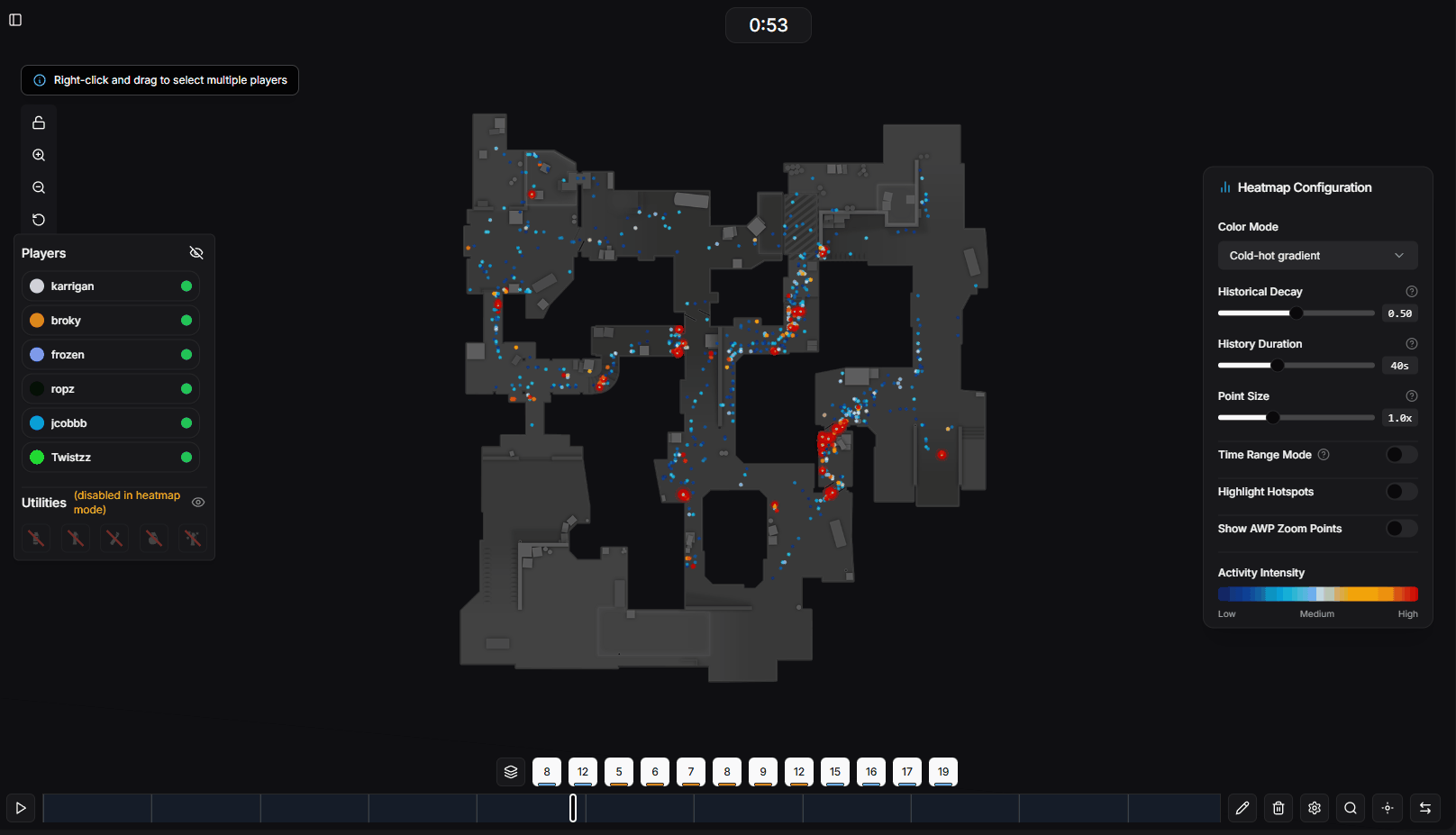Heatmap color mode options