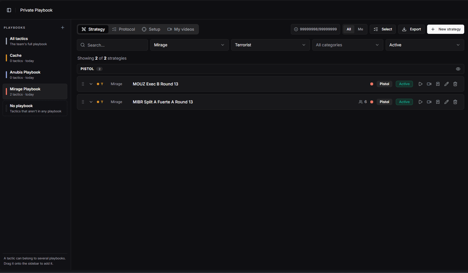 Attaching videos, board tactics and 2D rounds to a tactic