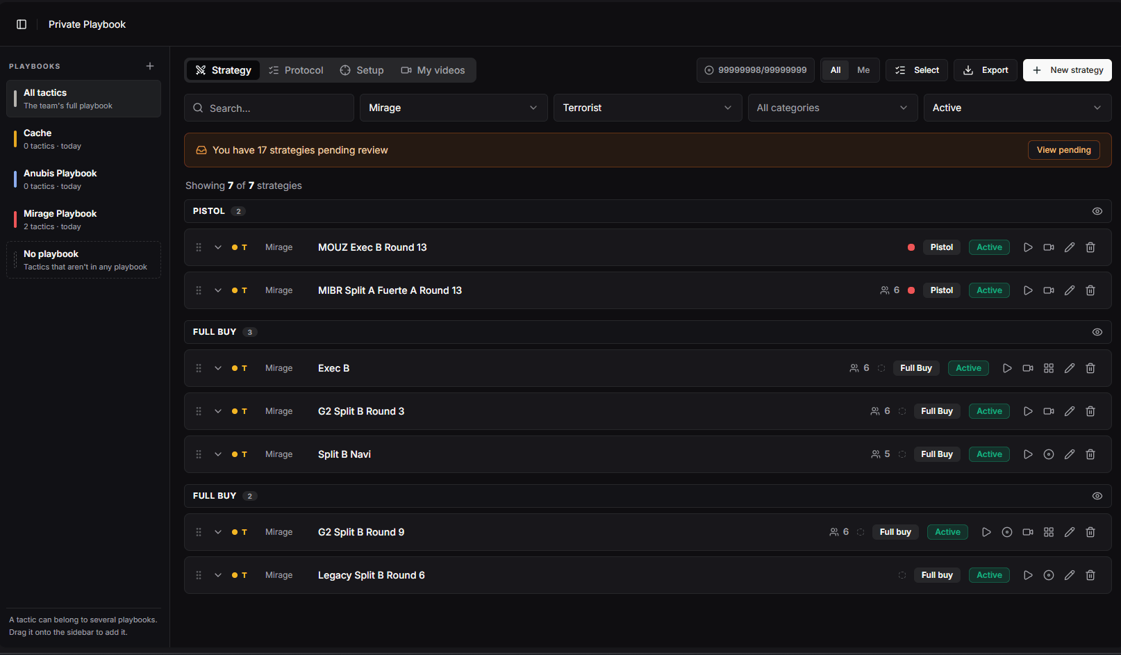 Recording tactics in the cloud and browsing them in My videos